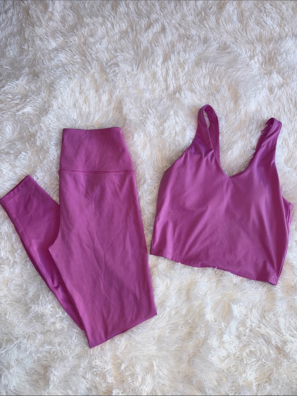 All in motion “Purple Glare” Active Set - High Waist Leggings & V-Neck Crop Tank